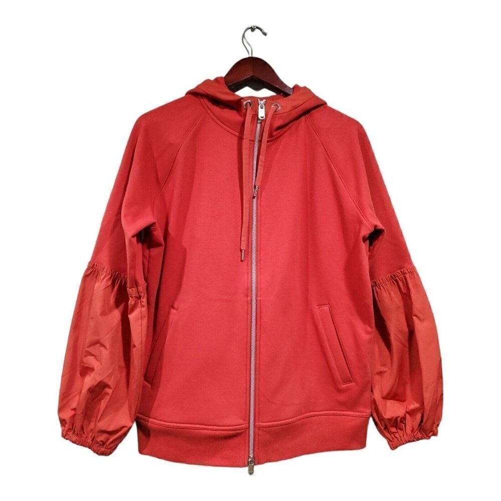 Athleta Jacket Womens Red On My Way Triumph Hoodie Hooded Full Zip Stretch Sz S